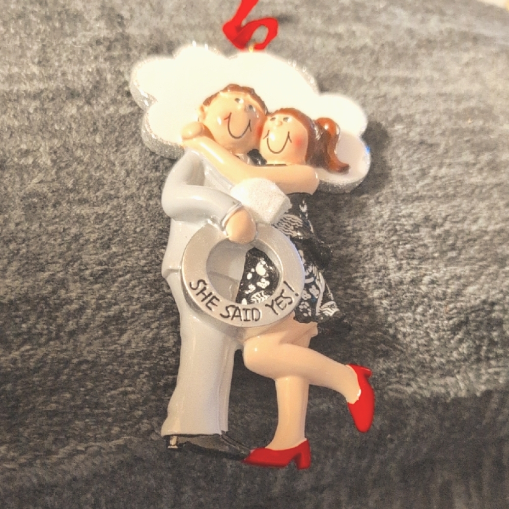 She Said Yes Christmas Ornament